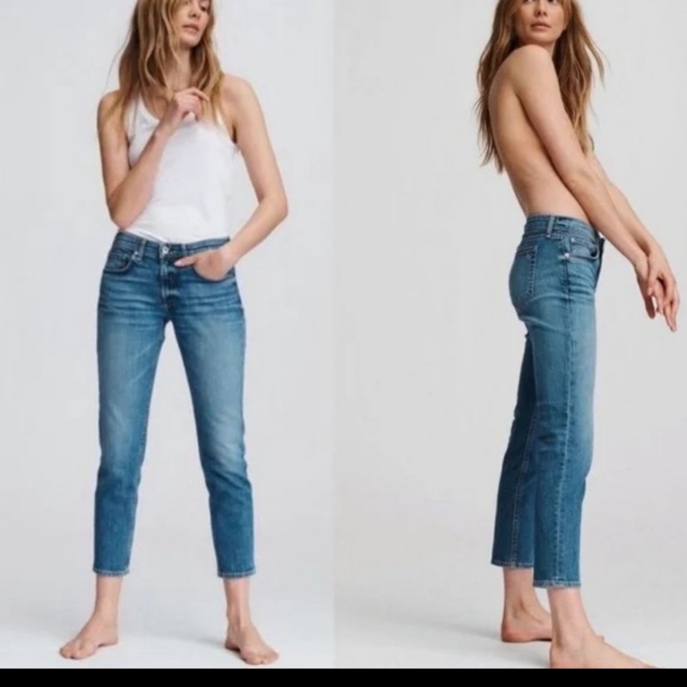 Rag & Bone Dre Low-Rise Ankle Slim Boyfriend Jeans Size 24